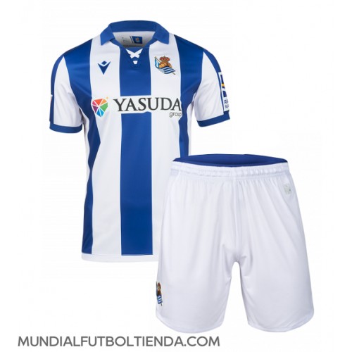 Camiseta Real Sociedad Primera Equipación Replica 2024-25 para niños mangas cortas (+ Pantalones cortos)